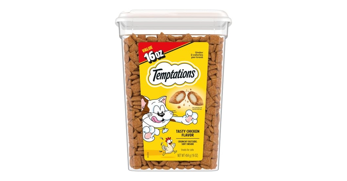 S&S AMZ Temptations Classic Crunchy and Soft Cat Treats, Tasty Chicken OR Cookout, 16 oz