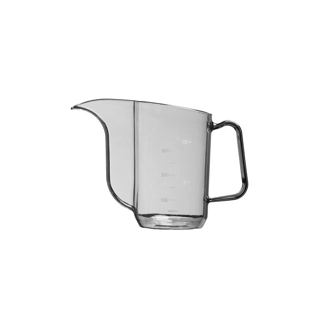 A small clear gray Hario Drip Kettle AIR with a long thin spout and measuring marks